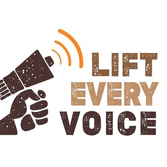 the words - Lift Every Voice - and an animated megaphone